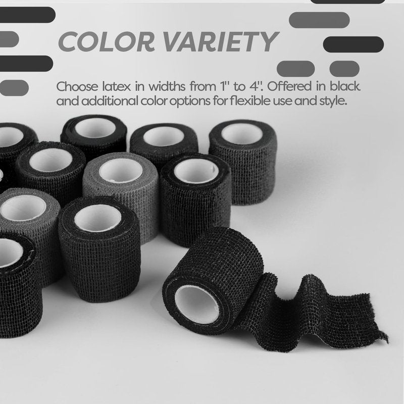 Dynarex Sensi-Wrap Bandage Rolls are Self-Sticking and Provides Stay in Place Compression. Great for Tough to Wrap Areas of The Body. Black, 2” x 5 yds, 1 Box of 36 Rolls (Packaging May Vary)