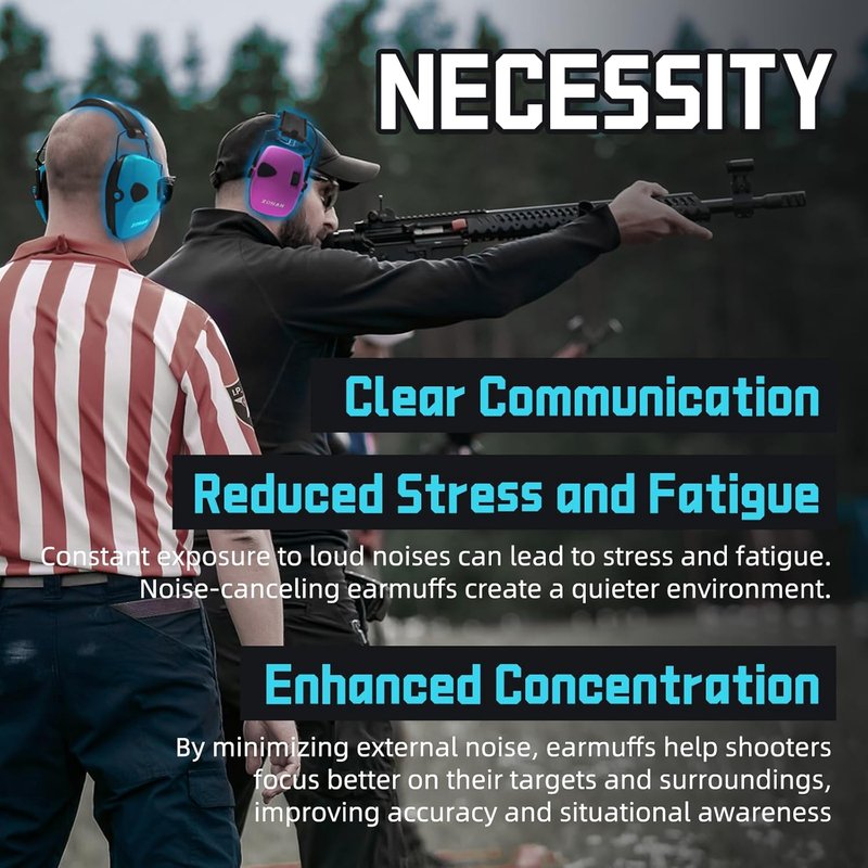 ZOHAN EM054 Electronic Ear Protection - Sound Amplification & Noise Reduction Ear Muffs for Shooting Range