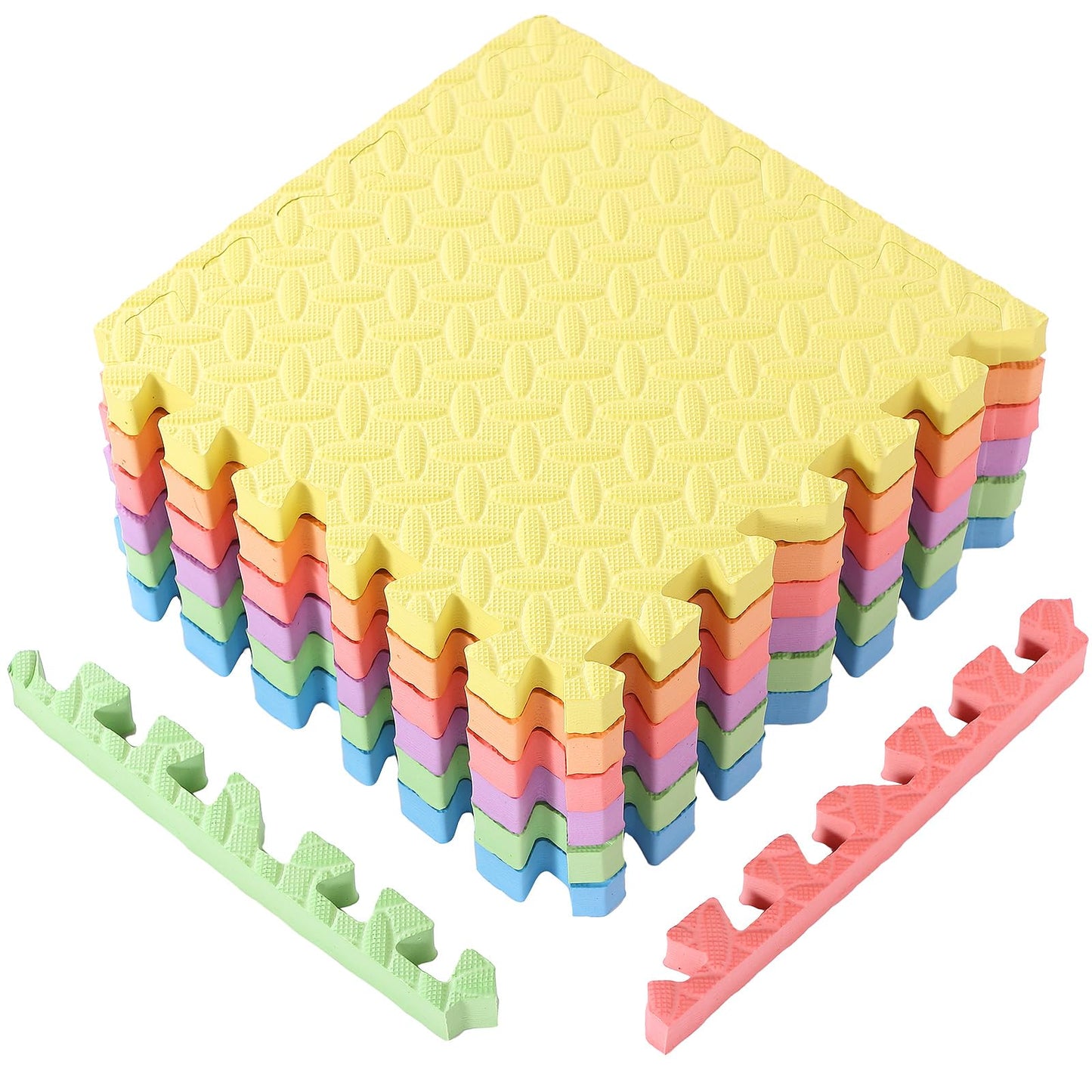 Arrowbash 12x12x1 Inch EVA Thick Interlocking Foam Floor Tiles Puzzle Exercise Mat Foam Mats for Home Gym Pets(Multicolor,12)