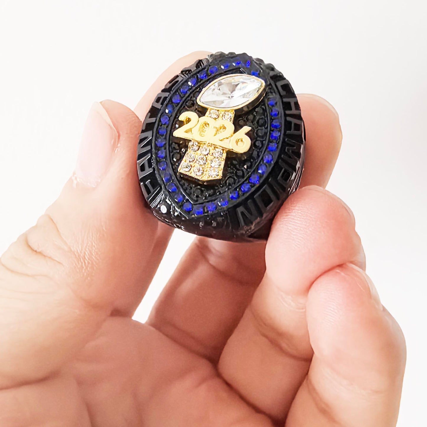 guancrown Fantasy Football Ring 2026 Award Prize Trophy Sports Winner MVP FFL Championship Ring (Ring and Stand, Size 11)