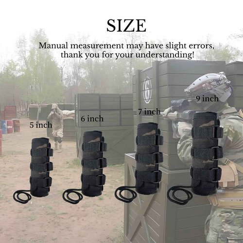 NITIIKA 7.0 inch Suppressor Cover with Burn Proof Micro Fiber Sleeve, 1000℉ Heat Resistant Inner Fiberglass & Silicon Lining Suppressor Wrap,Flame-Retardant Cover Protective Sleeve for Suppressor