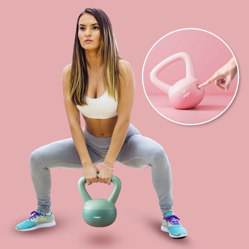 RUNWE Soft Kettlebell - Iron Sand Filled Shock-Proof Hand Weights, Strength Training Kettlebells 15lb Optional for Women Men or Children of Different Levels