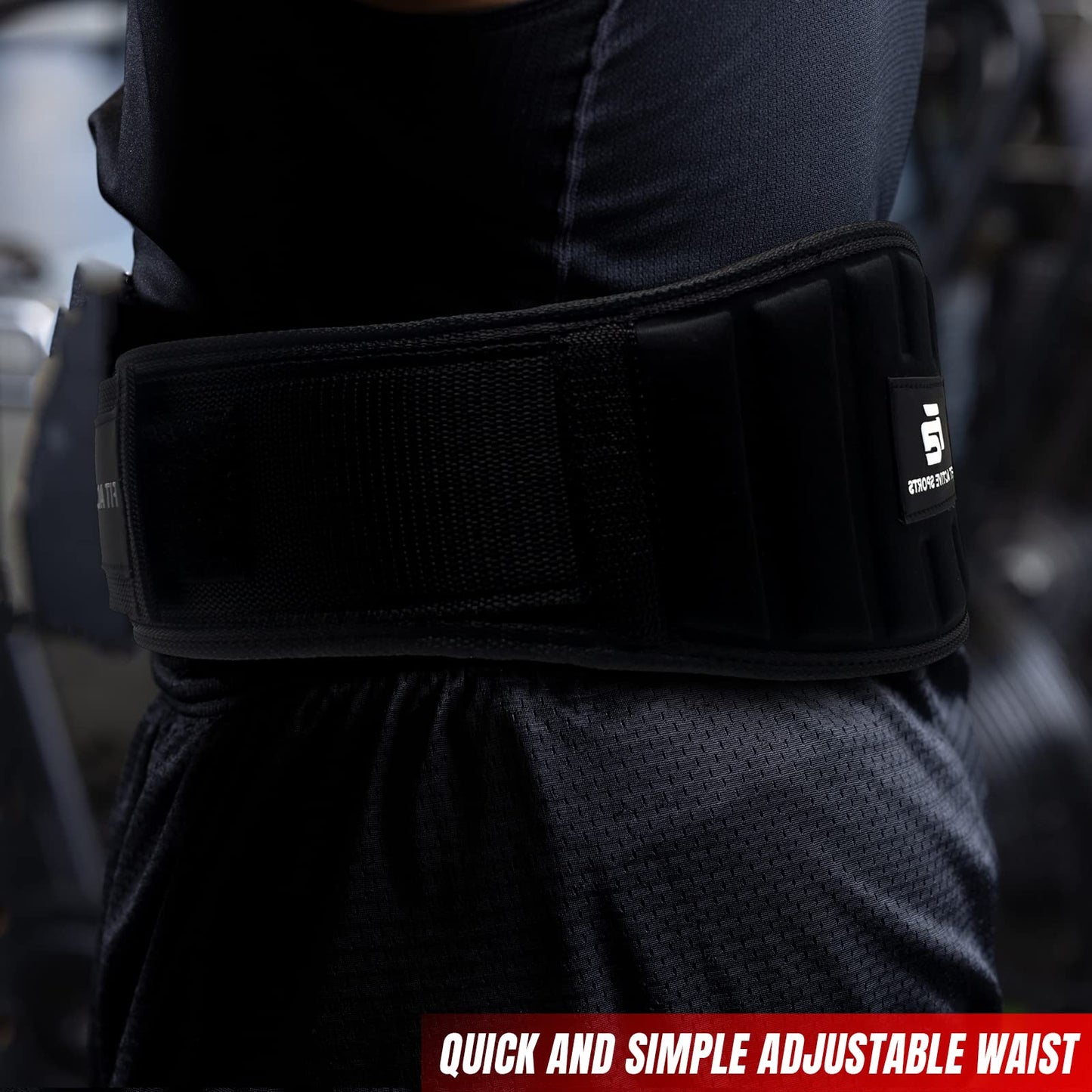 Fit Active Sports Professional Neoprene Weight Lifting Belt for Men and Women | Durable, Comfortable, and Fully Adjustable with Buckle | Maximum Back Support and Injury Prevention (Black, XS)