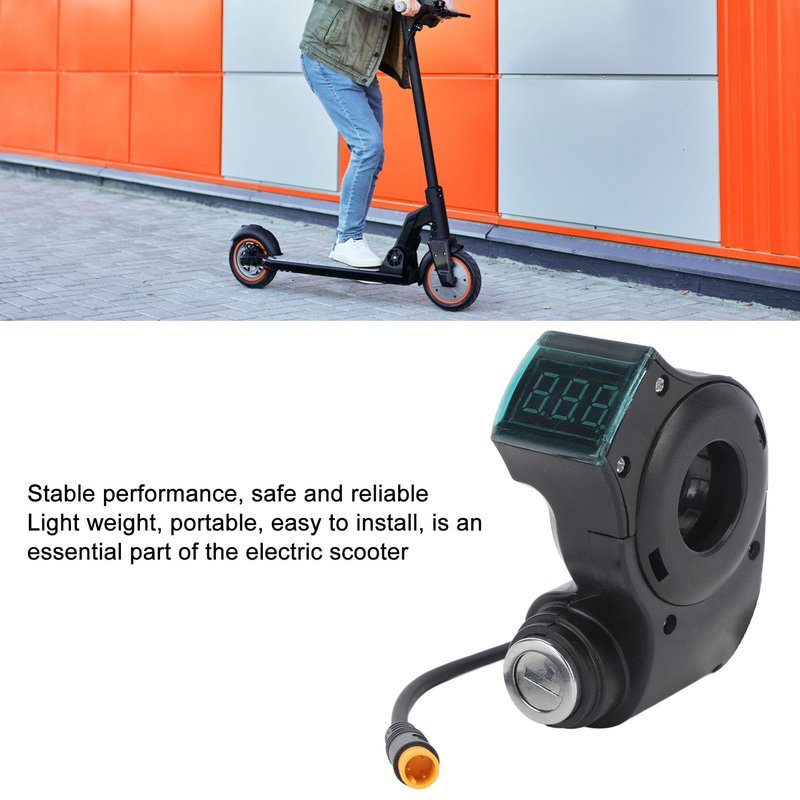 Electric Scooter Handlebar Switch Lock 10 Inch ABS 3 Pin Digital Battery Power Display Switch Lock with Keys for Replacement