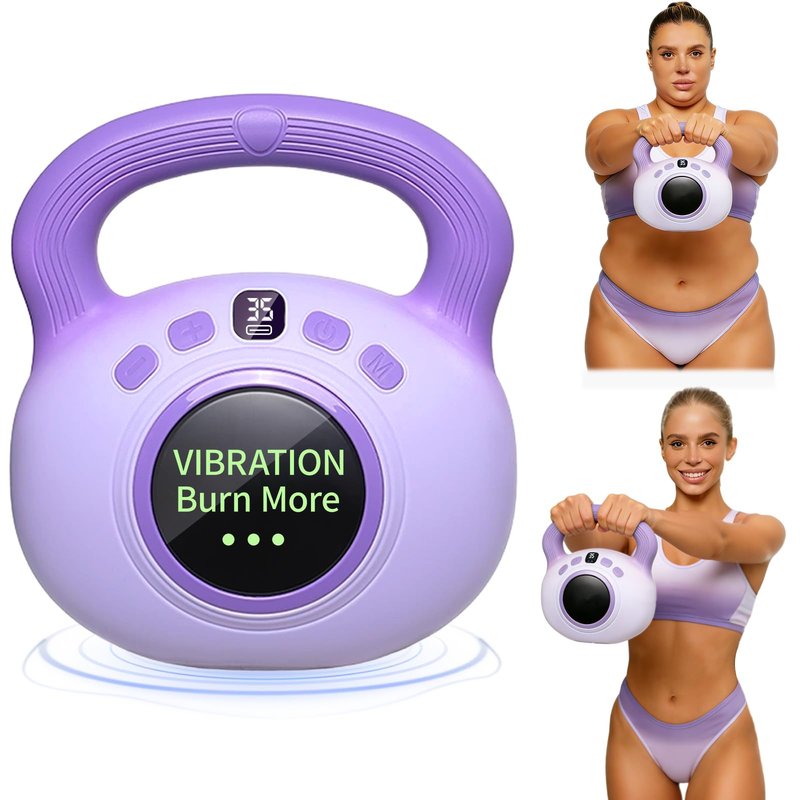 BOWMC Vibration Kettlebell, Slimming Vibration Plate Exercise Machine for Women, Fat Loss, Body Sculpting, Lymphatic Drainage & Circulation Support, Full Body Vibrating Home Workout Equipment (1PCS, Purple)