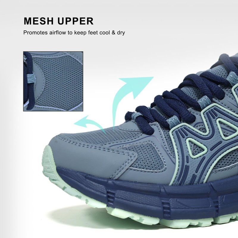 Sadmon Women's Non-Slip Trail Running Shoes Support Sneakers Tennis Shoes Casual Walking Sneakers ice-blue41