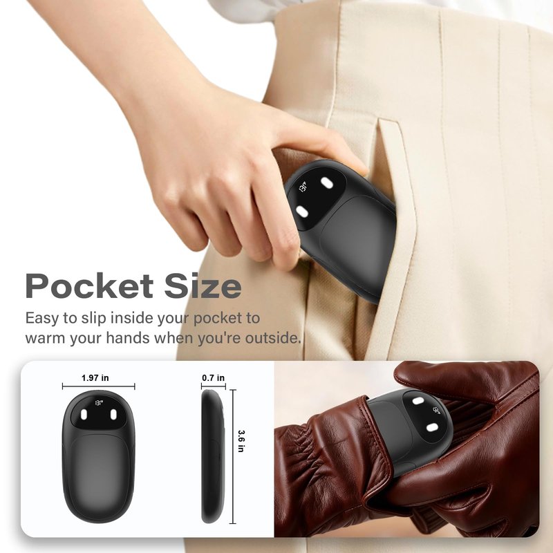 Stocking Stuffers, AI Hand Warmers Rechargeable 2 Pack, AI Smart Chips Magnetic Electric Hand Warmers, 20Hrs Long Safe Heating, Cool Gadget Gift for Men Women Dad Mom Christmas Birthday