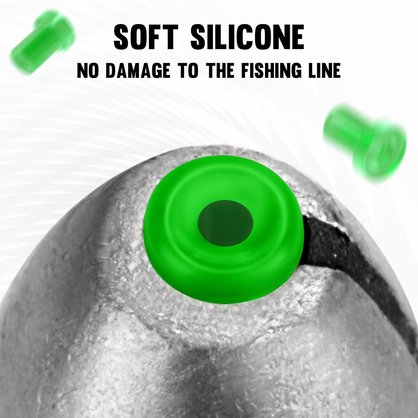 THKFISH Egg Fishing Sinkers Weights, Removable Rubber Core Fishing Weights Twist-Lock Sinker,Bass Weights Sinker Tackle Saltwater Casting Fishing Sinkers Set Oval Freshwater,1/8-1OZ