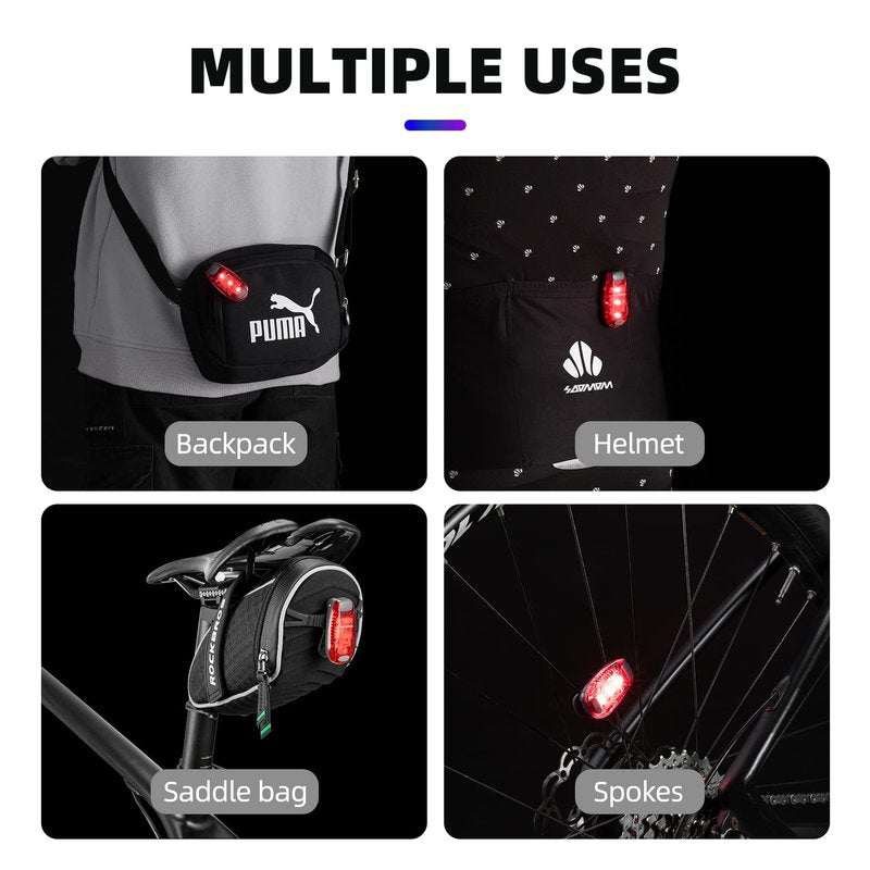 ROCKBROS LED Safety Light Small Bike Lights Rear Bike Tail Light (4 Packs) 3 Modes Waterproof for Runners, Dogs, Bike, Walking and Night Running