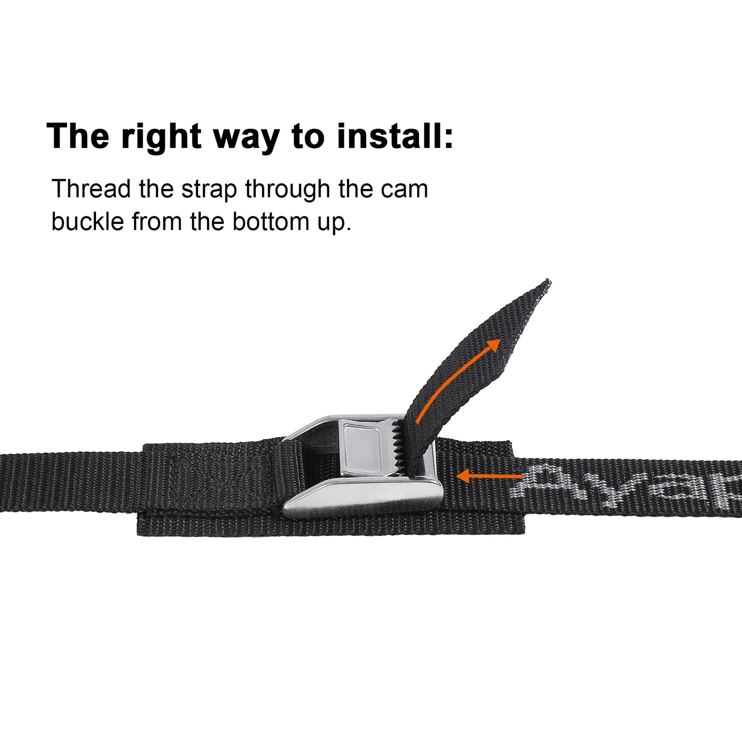 Ayaport Stainless Steel Cam Buckle Tie Down Lashing Straps 2500lbs Break Strength Heavy Duty Car Roof Rack Strap for Kayak, SUP, Surfboard, Cargo, Motorcycle, Truck, Boat, Dirt Bike