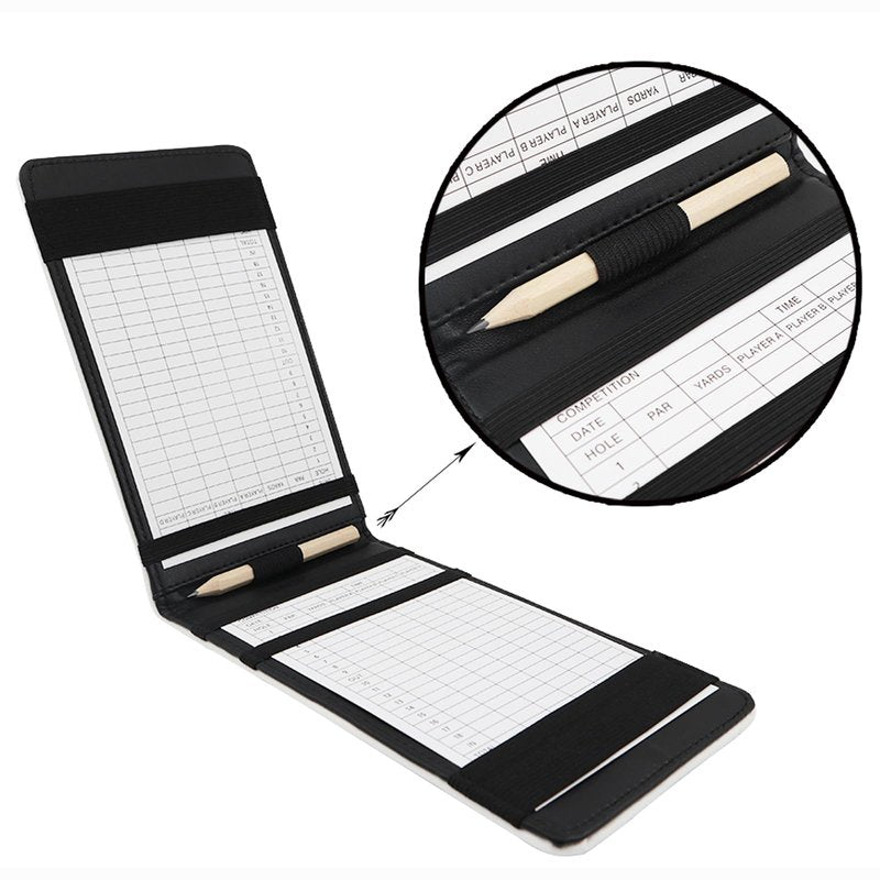 Gbourly Golf Scorecard Yardage Book Holder Cover PU Leather Funny Animals Golf Accessories Including a Pencil and Two Scorecards (Lucky Cat)