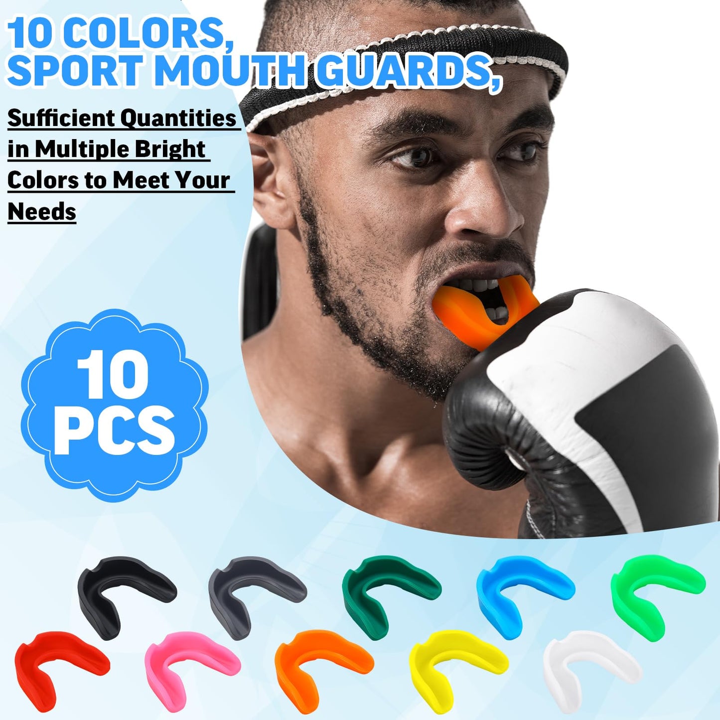Frienda Sport Mouth Guards Mouthguard 10 Pcs Gum Mouth Guard Teeth Armor Game Guard for Boxing Basketball Football Hockey Karate Basketball Rugby Match