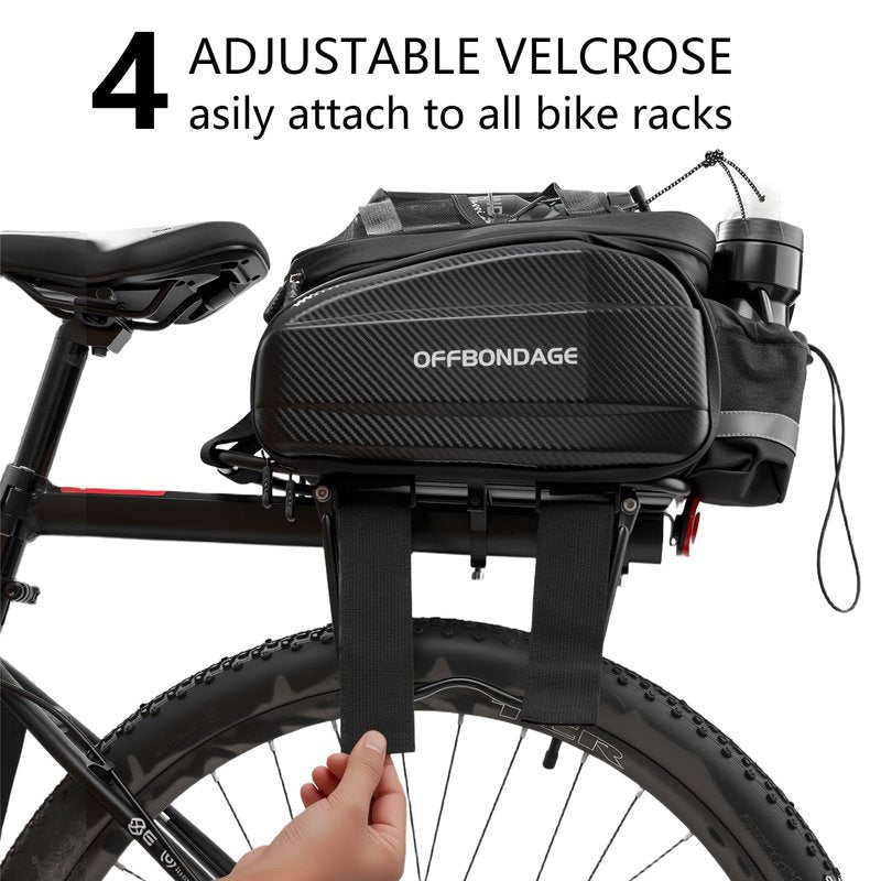 OFFBONDAGE Bike Bags for Bicycles Rear Rack 20/32L Hard Shell Waterproof Bike Trunk Bag for Ebikes Saddle Bags Panniers Rain Cover & Shoulder Strap for Commuter Travel Outdoor