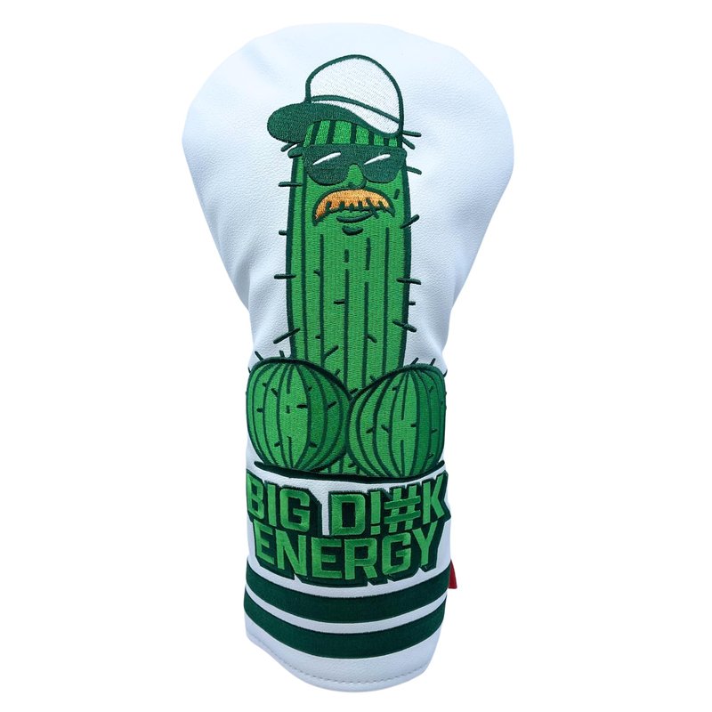 Funny Golf Club Covers Big Dick D!#K Energy Driver Headcover with Madson Golf Cart Magnet for securing Head Covers, Golf Accessories for Men, Golfer Golf Gifts for Men (White - Big D!#K Energy)