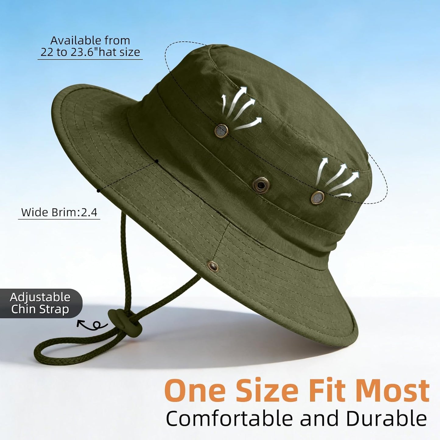 Sun Hats | UPF 50+ Boonie Hat for Men & Women - Foldable Fishing, Hiking, Safari & Beach Use