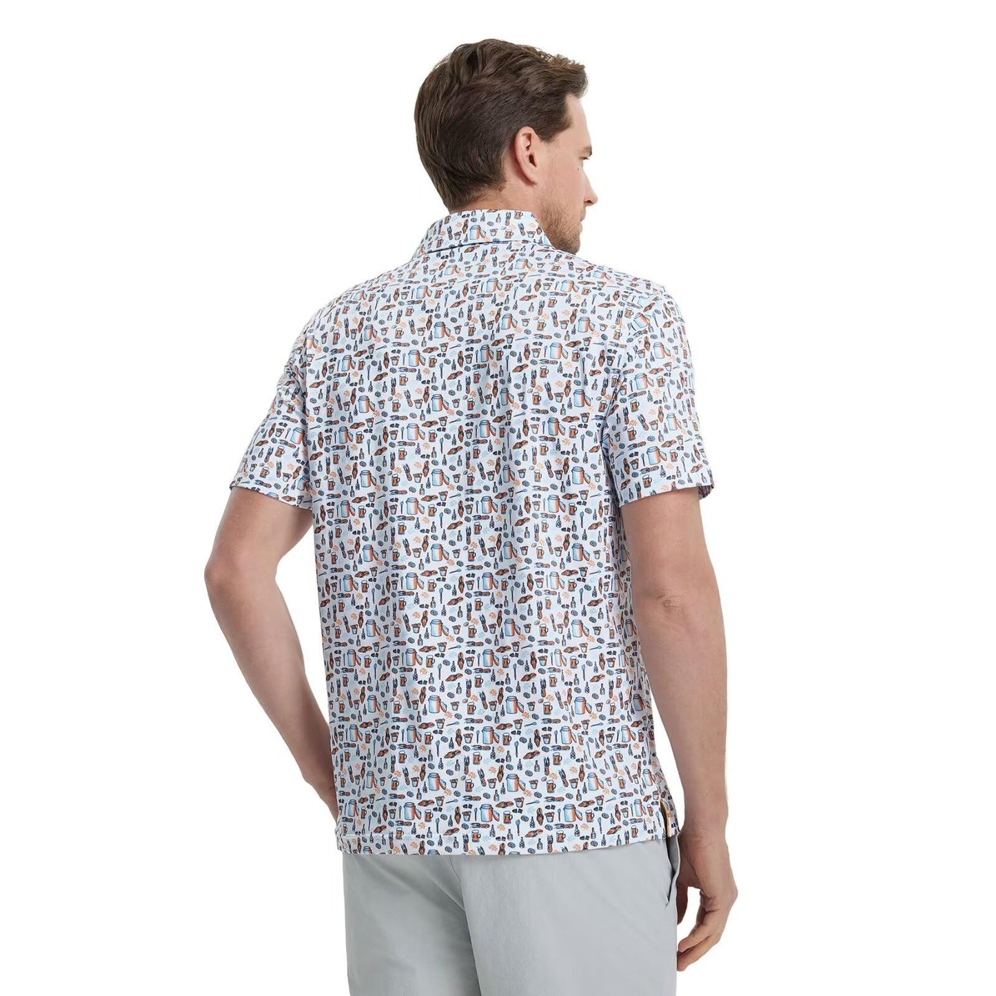 M MAELREG Golf Shirts for Men Dry Fit Print Patterns Performance Moisture Wicking Mens Polo Shirts Short Sleeve