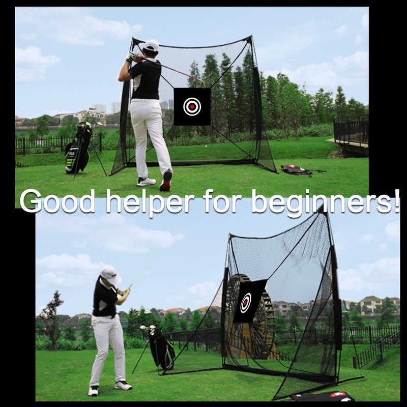 Golf Target Cloth 5' x 5' Golf Hitting Cloth Training Aids Practice Backstop Target for Driving Range Indoor Outdoor (58" x 59", Black)