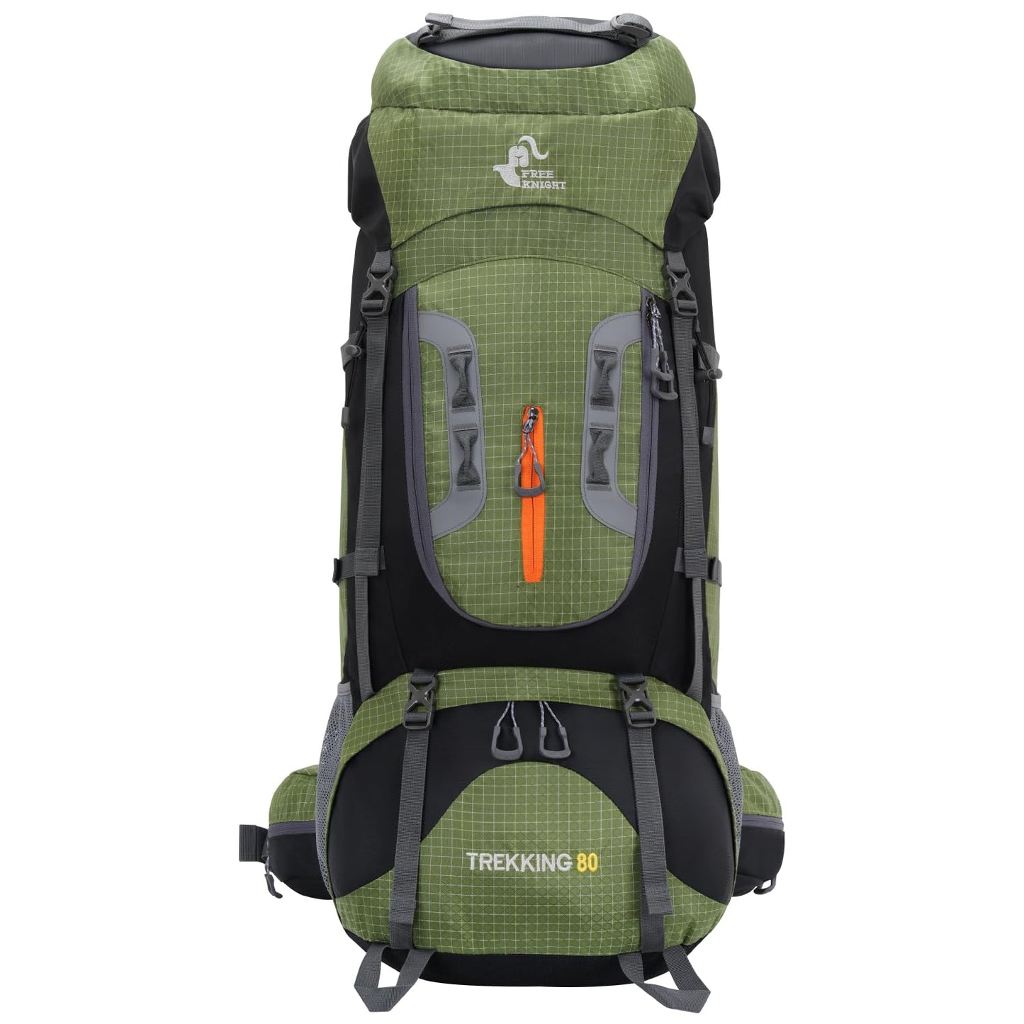 Bseash 80L Waterproof Hiking Camping Backpack with Rain Cover, Lightweight Outdoor Sport Travel Daypack for Climbing Touring (Army Green)