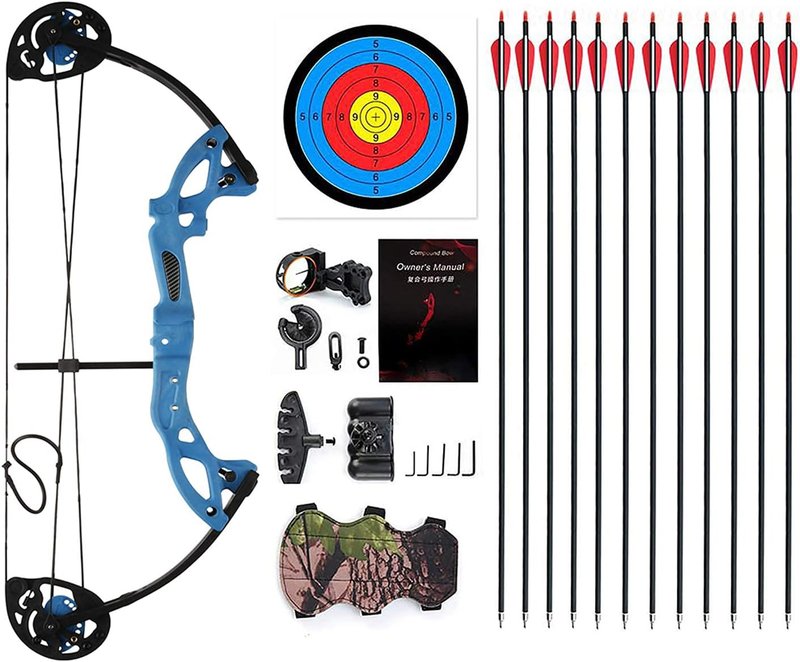 Compound Bow for Youth & Beginners - Right-Handed, 19”-28” Draw Length, 15-29 Lbs Draw Weight, 260 FPS