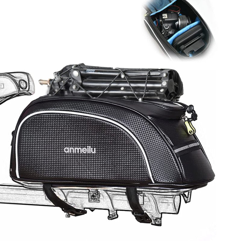 ANMEILU Bike Rack Bag Bicycle Bag Bike Trunk Bags Rear Rack Pack Carrier Pannier Storage Cargo Saddle Back Seat Luggage Pouch Mountain Road Fat Tire Commuter Electric Biking Travel Cycling Waterproof