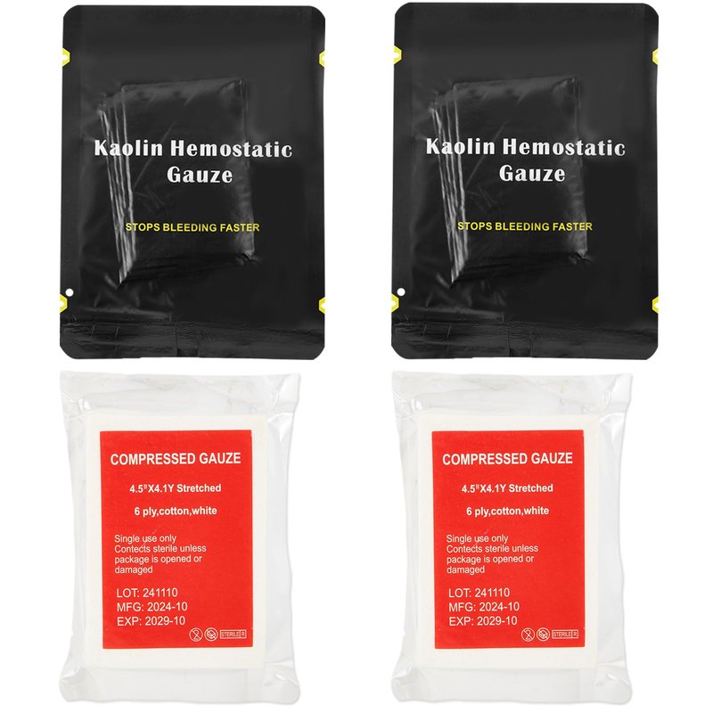 Quick Blood Clotting Emergency Gauze 3" x 145" (2 Pack)- Sterile Hemostatic Z-Folded Compressed Gauze 6-Ply (2 Pack) for First Aid, Combat, Survival, IFAK Trauma Kit Supplies Refill (STAMEN) ﻿