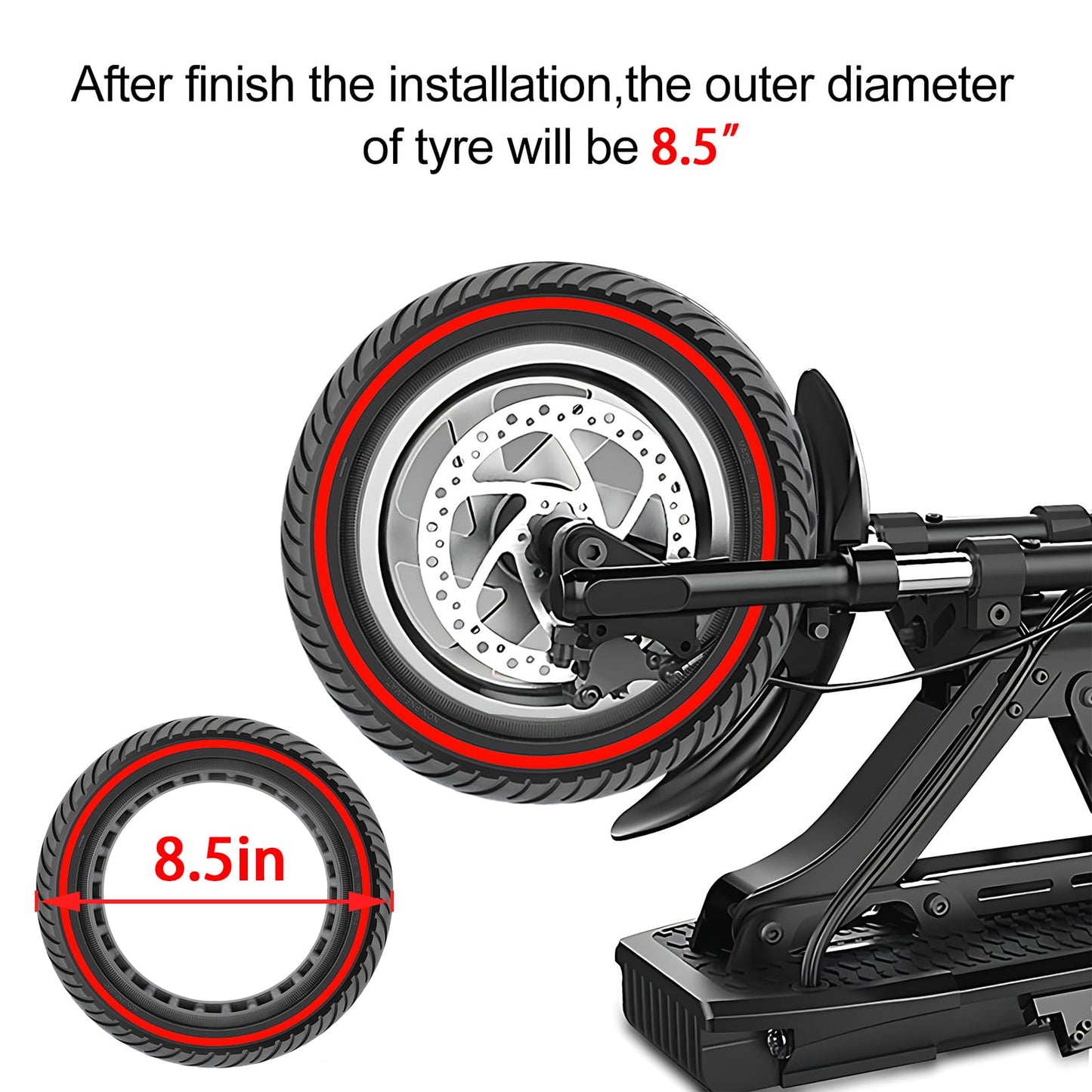 FOVNOT 8.5 Inch Solid Tire, Electric Scooter Tire Scooter Replacement Tires for Xiaomi M365 /Pro /1S /Pro2 /Essential/Gotrax Gxl V2 /Gotrax XR Front or Rear Replacement Honeycomb Solid Tires（2 PCS）