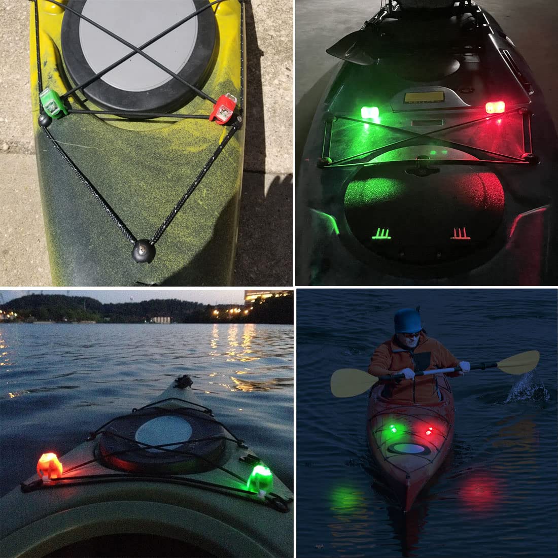 Botepon Marine Boat Bow Lights, Red and Green Led Navigation Lights, Kayak Accessories, Marine Safety Lights Battery Operated for Boat Pontoon Kayak Yacht Motorboat Vessel Dinghy Catamaran