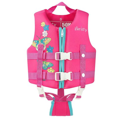 Zeraty Toddler Swim Vest Neoprene Kids Float Jacket Swimming Aid for Children with Adjustable Safety Strap Age 1-9+ Years/36-88Lbs