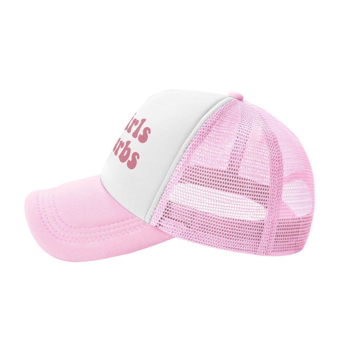 Generic Hot Girls Hit Curbs Trucker Hats for Women Pink Men Vintage Trucker Pink Hats for Men