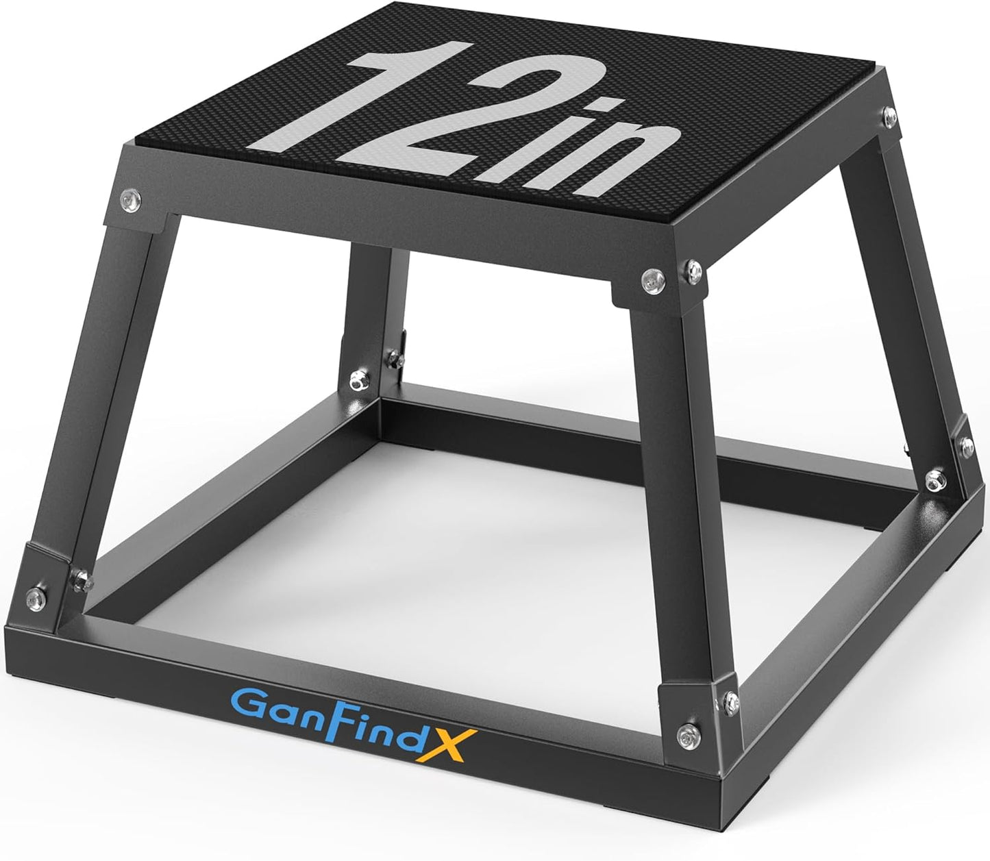 Plyometric Jump Box Set - Heavy Duty Steel Plyo Box for Home Gym | 12/18/24 Inch Anti-Slip Platform
