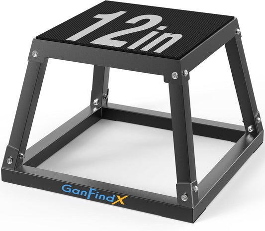 Plyometric Jump Box Set - Heavy Duty Steel Plyo Box for Home Gym | 12/18/24 Inch Anti-Slip Platform