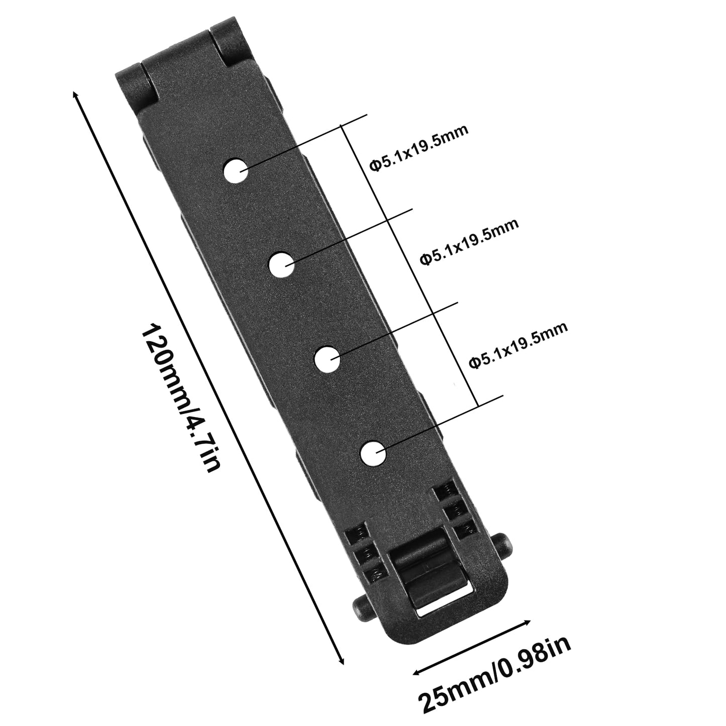 PQEUGOA Molle Attachment with Mounting Hardwares, 3" Molle Clips for Vests, Backpacks, Pouches, and Molle Belt (A-Black 6pcs)