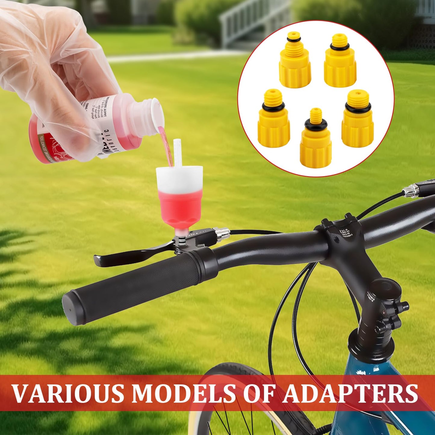 Brake Bleed Kit for Shimano, TEKTRO, TRP Hydraulic Disc Brakes, Brake Fluid Bleeder Kit for MTB/Road, with Performance Mineral Oil Brake Fluid 120ml/4oz, Professional Brake Bleed Kit
