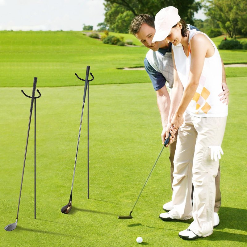 TOBWOLF 2PCS U-Shaped Golf Club Holder, Keeps Your Clubs Clean, Dry & Visible, Detachable Metal Golf Club Stand, Made of Durable Metal, Golf Club Holder Rack, Easy to Carry, Protects Your Clubs Bag