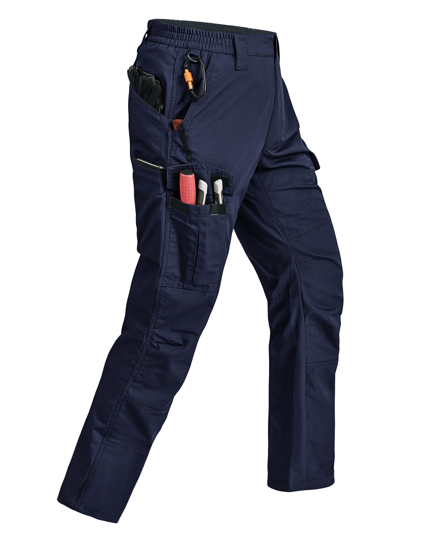 Rapoo Tactical Pants for Men Cargo Working Fishing Hiking Pants for Men with Pockets Mens Construction Outdoor Pants Navy 32Wx34L