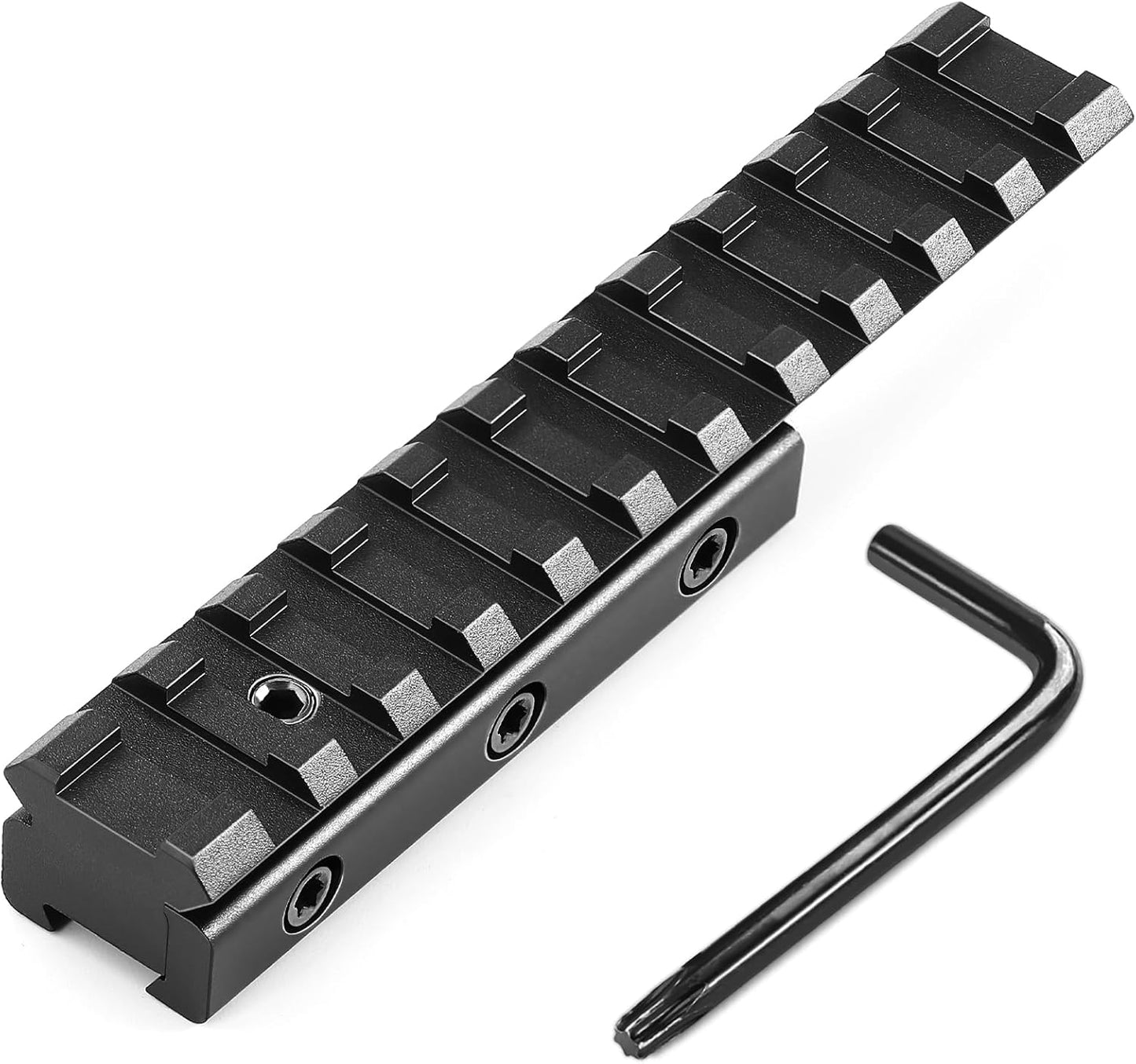 Bontok 11mm to 21mm Dovetail Picatinny Rail Scope Mount Converter - Low Profile with Built-In Locking Screws