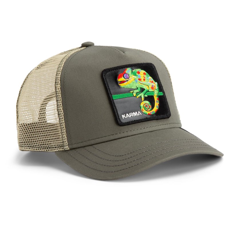 Goorin Karma Chameleon Trucker Hat for Men and Women, Olive, One Size, Unisex