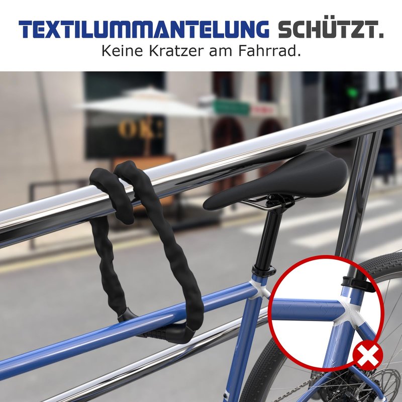 NextSeal Bike Lock, 5 Digit Combination Anti-Theft Bicycle Locks-2.95 Feet * 6mm High Security Resettable Bike Chain Lock, for Bicycle, Road Bikes, Scooter, Motorcycle, Door