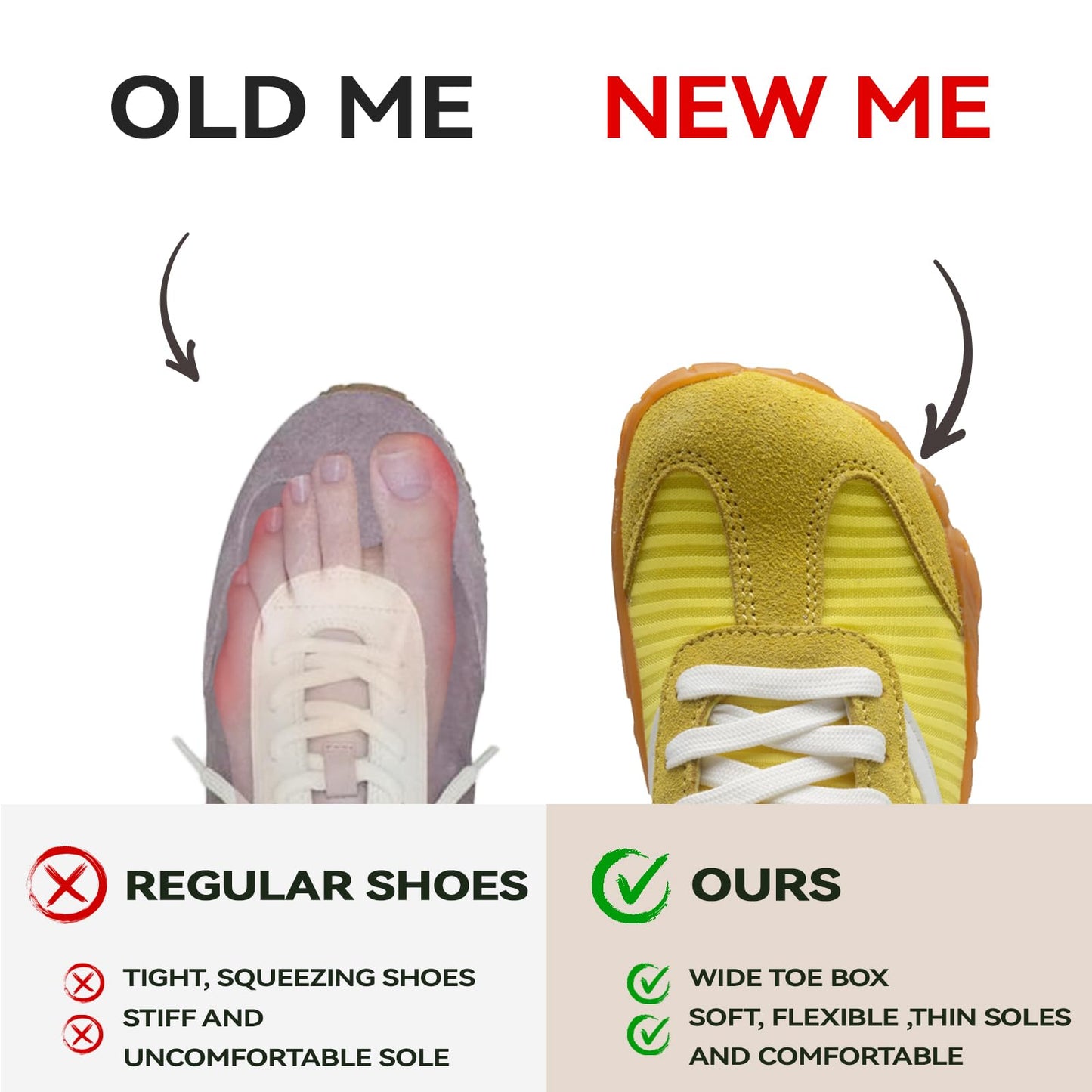 Barefoot Shoes Women Casual Sneakers,Wide Toe Box Shoes Women Zero Drop Barefoot Shoe Men,Minimalist Trail Running Shoe,Non-Slip Lightweight Breathable Comfortable Fashion Walking Hiking Shoes Unisex