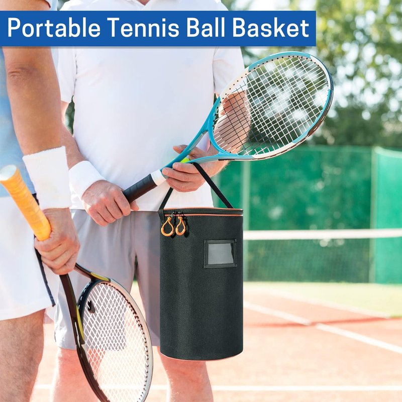 VISEMAN Sports Ball Bag – 900D Polyester Carrier for Tennis, Pickleball, Baseball & Softball – 45 Ball Capacity Cylinder Holder with ID Window and Handle
