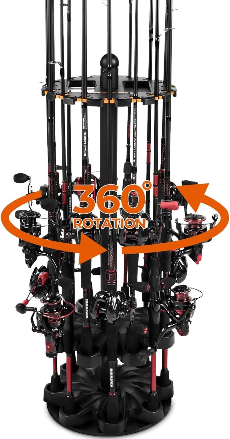 KastKing V16 Fishing Rod Holder - Space-Saving Floor Rack for 16 Rods | Durable ABS Foam Organizer