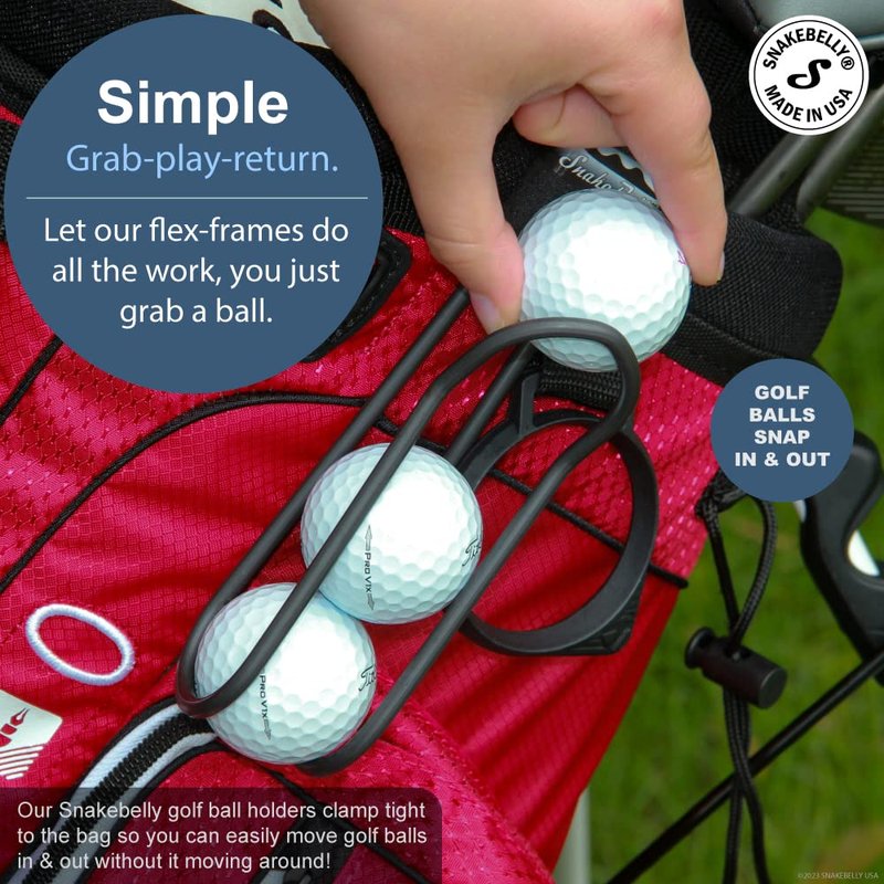 SnakeBelly Golf Ball Holder with Quick-Draw Release (3-Ball, Aluminum, 1)