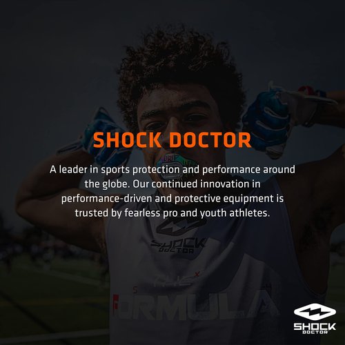 Shock Doctor Compression Shirt with Neckguard for Hockey with Integrated Neck Guard. for Adult Men Black