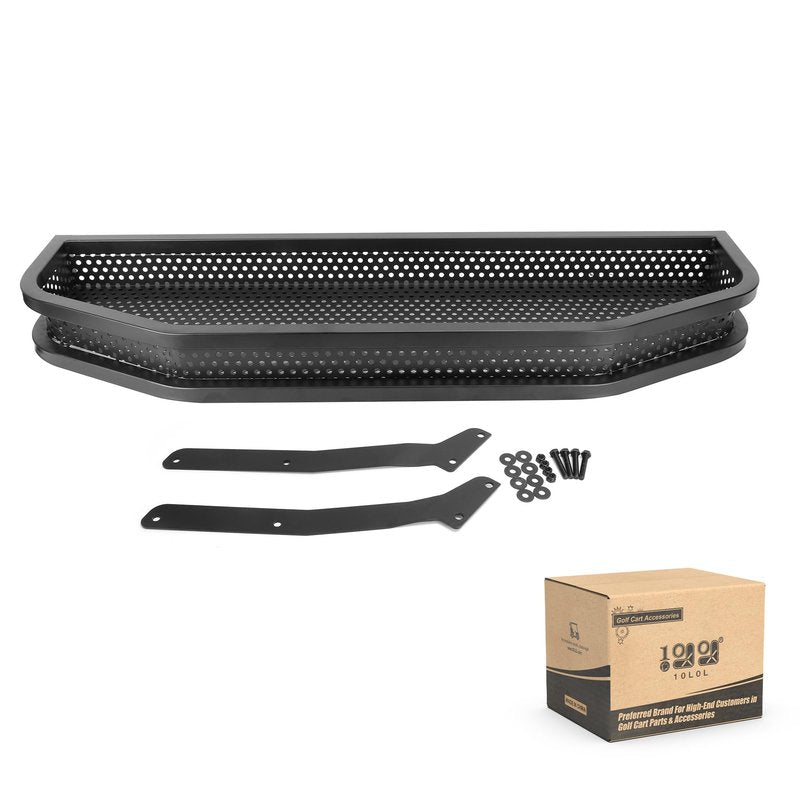 10L0L Golf Cart Ezgo TXT Front Cargo Basket Clay Outer Utility with Mounting Brakets for Gas & Electric Golf Carts, Heavy-Duty Steel Drop Mesh Storage Rack