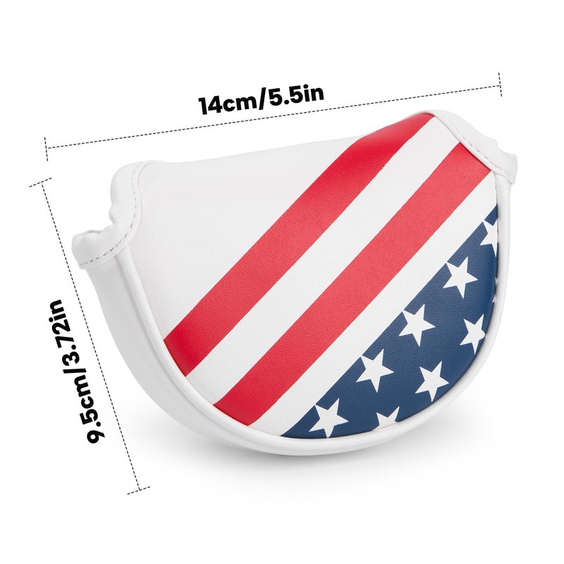 Patriotic Golf Mallet Putter Cover, PU Leather, Magnetic (Center Shafted (mid Mallet))