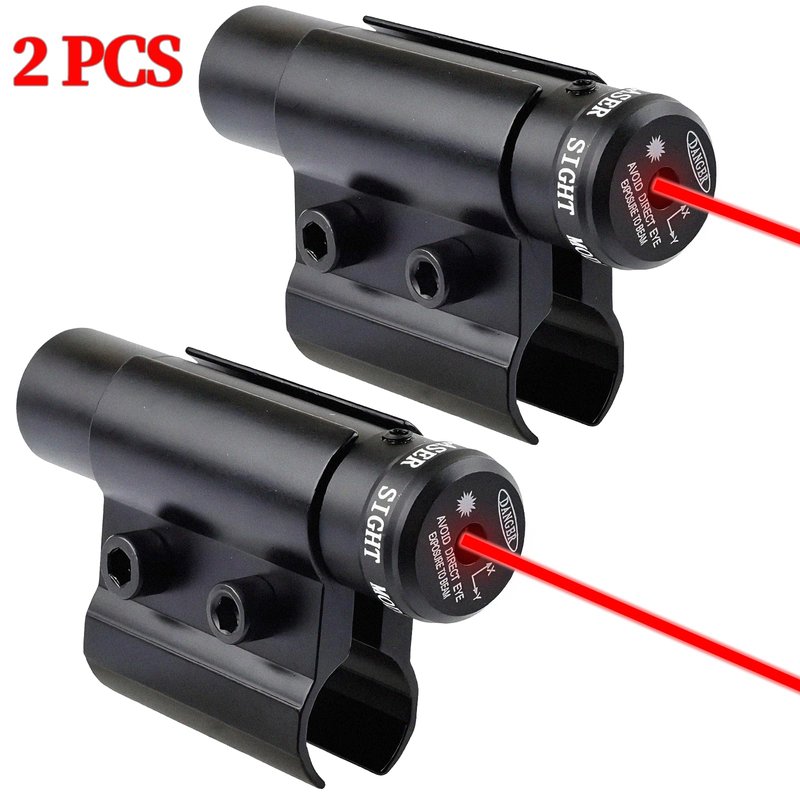 LECPECON Red Dot Laser Sights Compact Tactical Laser Sight Scope with Barrel Clamp Mount for Rifle Shot Gun 2PACK