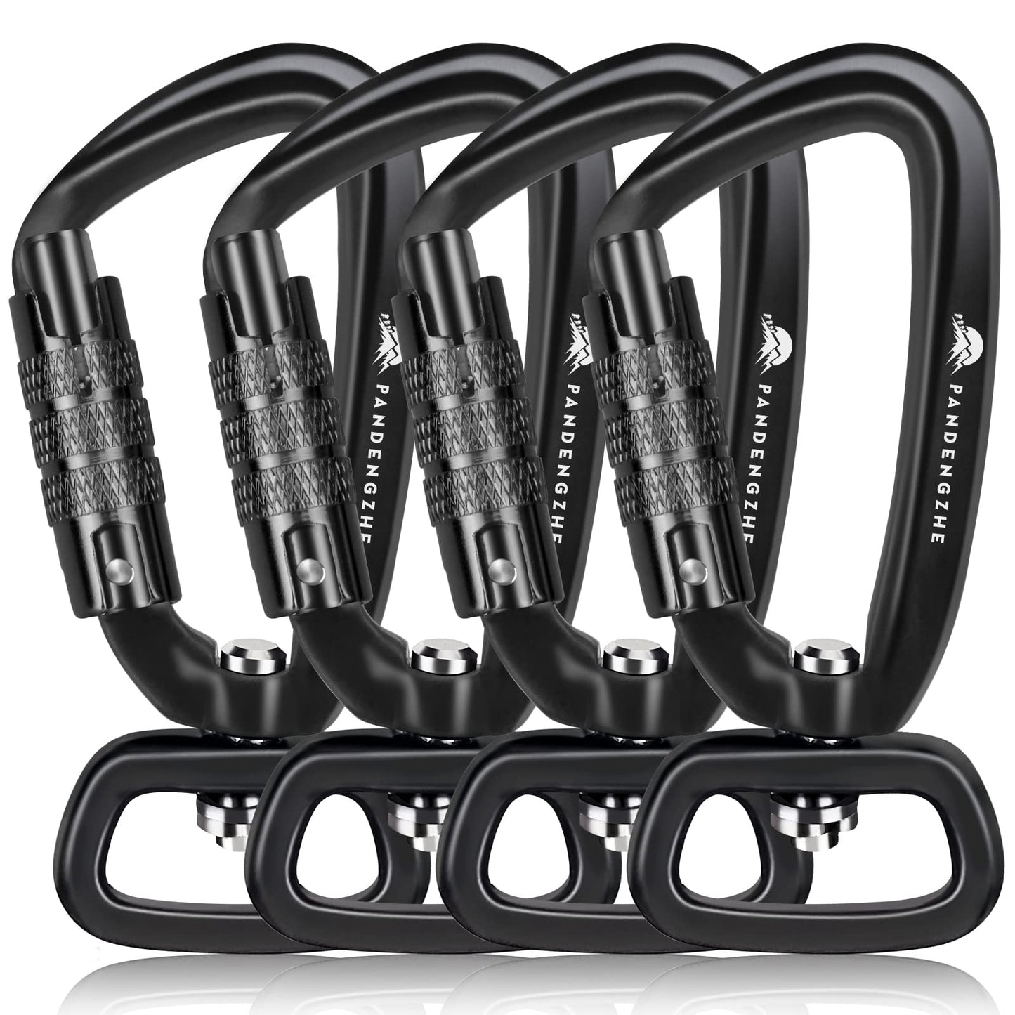 PANDENGZHE Locking Carabiner Clip 2.5" with Swivel Ring for Securing Pets, Dog Leash Harness, Camping, Hiking, Keychains