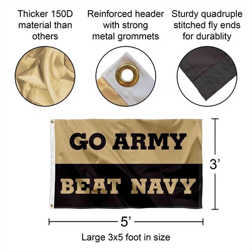 College Flags & Banners Co. Go Army Beat Navy Flag and Pole Bracket Mount Bundle