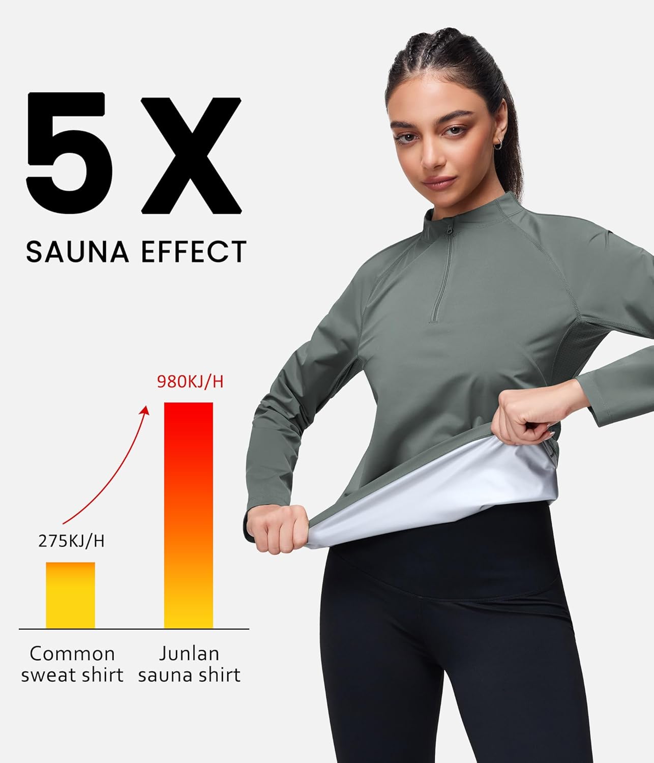 Sauna Shirt for Women - Long Sleeve Waist Trainer Vest for Effective Gym Workouts | Comfortable Fit