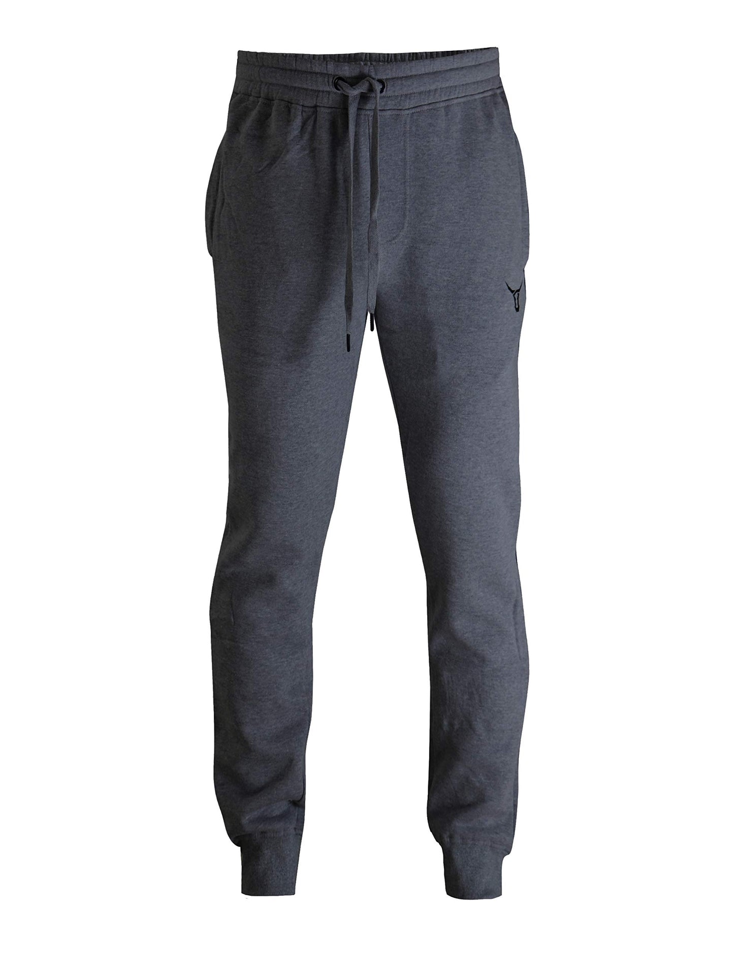 Screenshot Sports-A4051 Mens Premium Slim Fleece Pants Zipper Pockets - Athletic Jogger Fitness Workout Gym Sweatpants-H.Charcoal-Medium